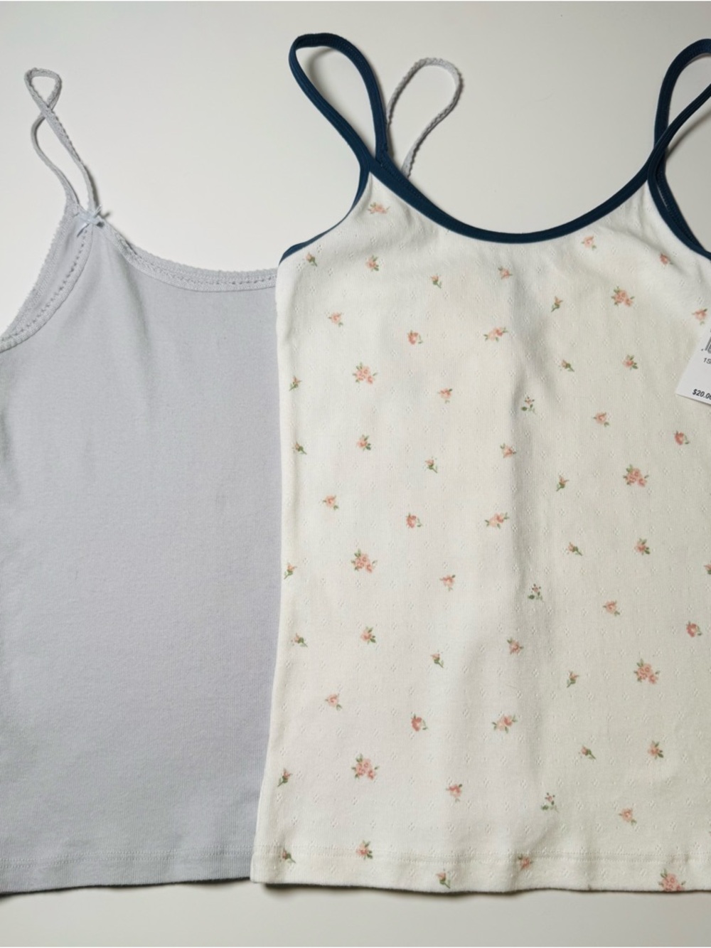 Brandy Melville John Galt Tank Set NWT PacSun Floral Blue Cami Cotton One Size